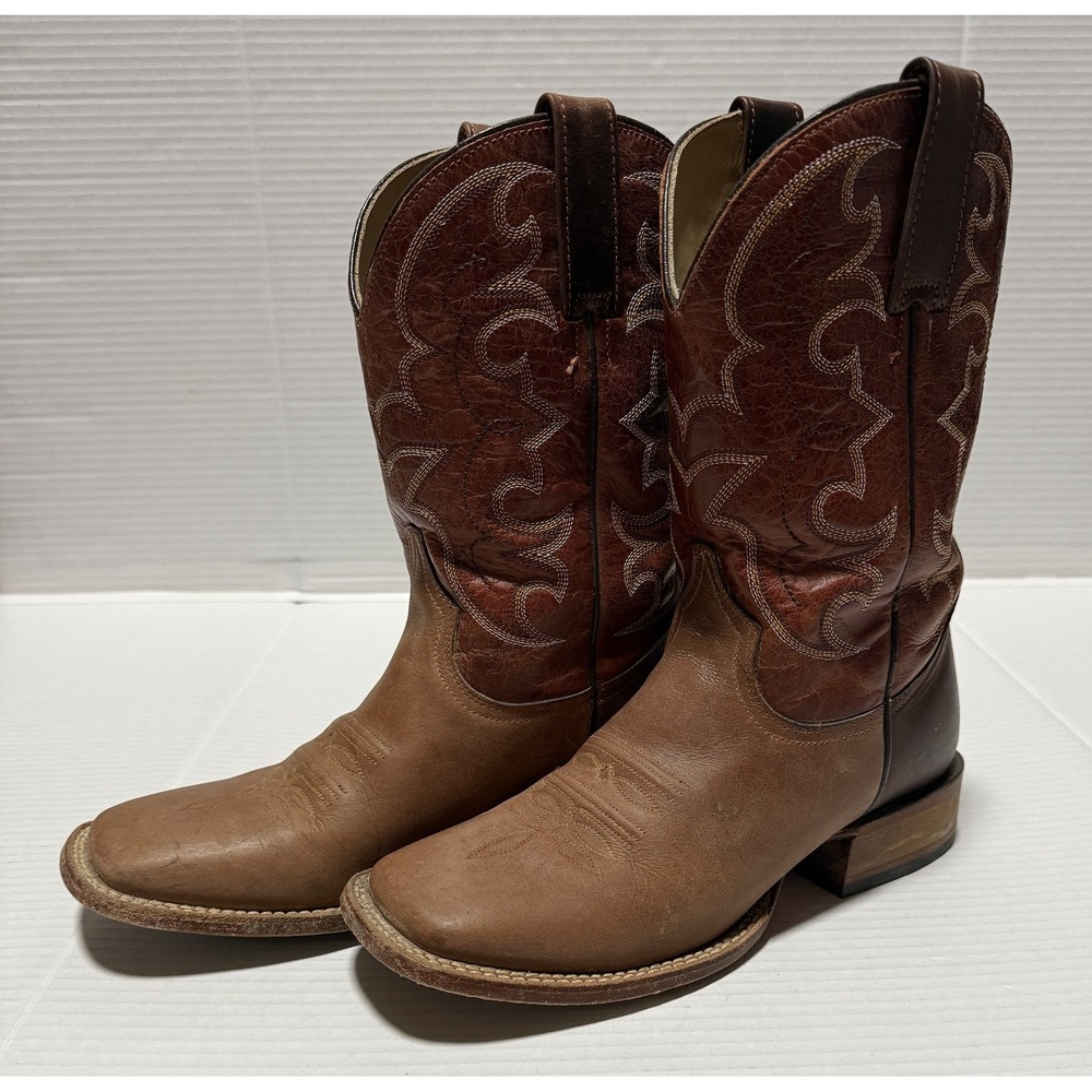 STETSON Handmade Leather Square Toe Cowboy Boots‎ 12-020-8801-1701 - Size 8.5 D